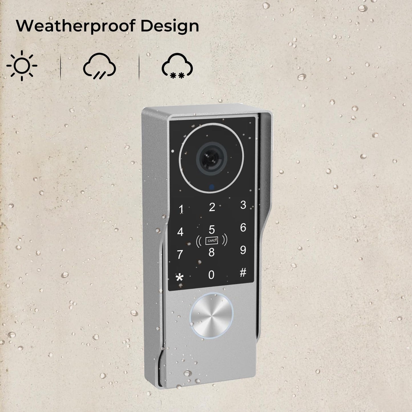 2-Wired key pad Video Intercom System with keypad,doorbell with monitor Dual 7'' Touch Screen, 1080P HD Camera, Passcodes Unlock, Night Vision, Tuya app, Waterproof, for Front Gate Apartment Home