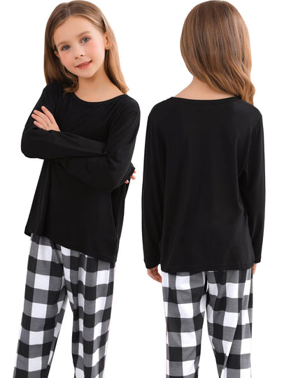 SWOMOG Family Matching Pajamas Set Christmas Plaid Pajamas for Men Women Long Sleeve Sleepwear Pjs Set