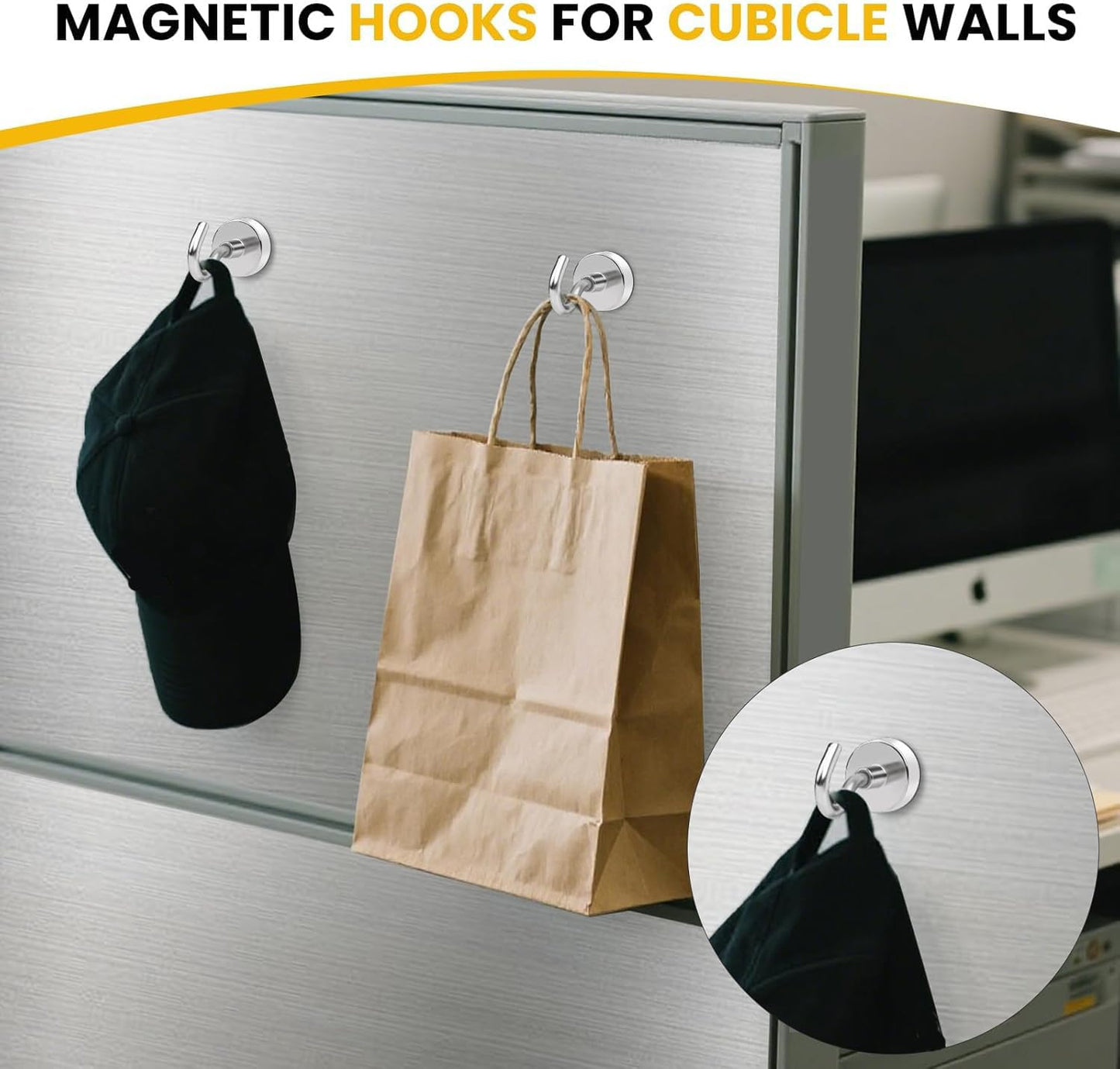 DIYMAG Magnetic Hooks, Strong Magents10 Pack 30lbs for Cuise Cabins Ship