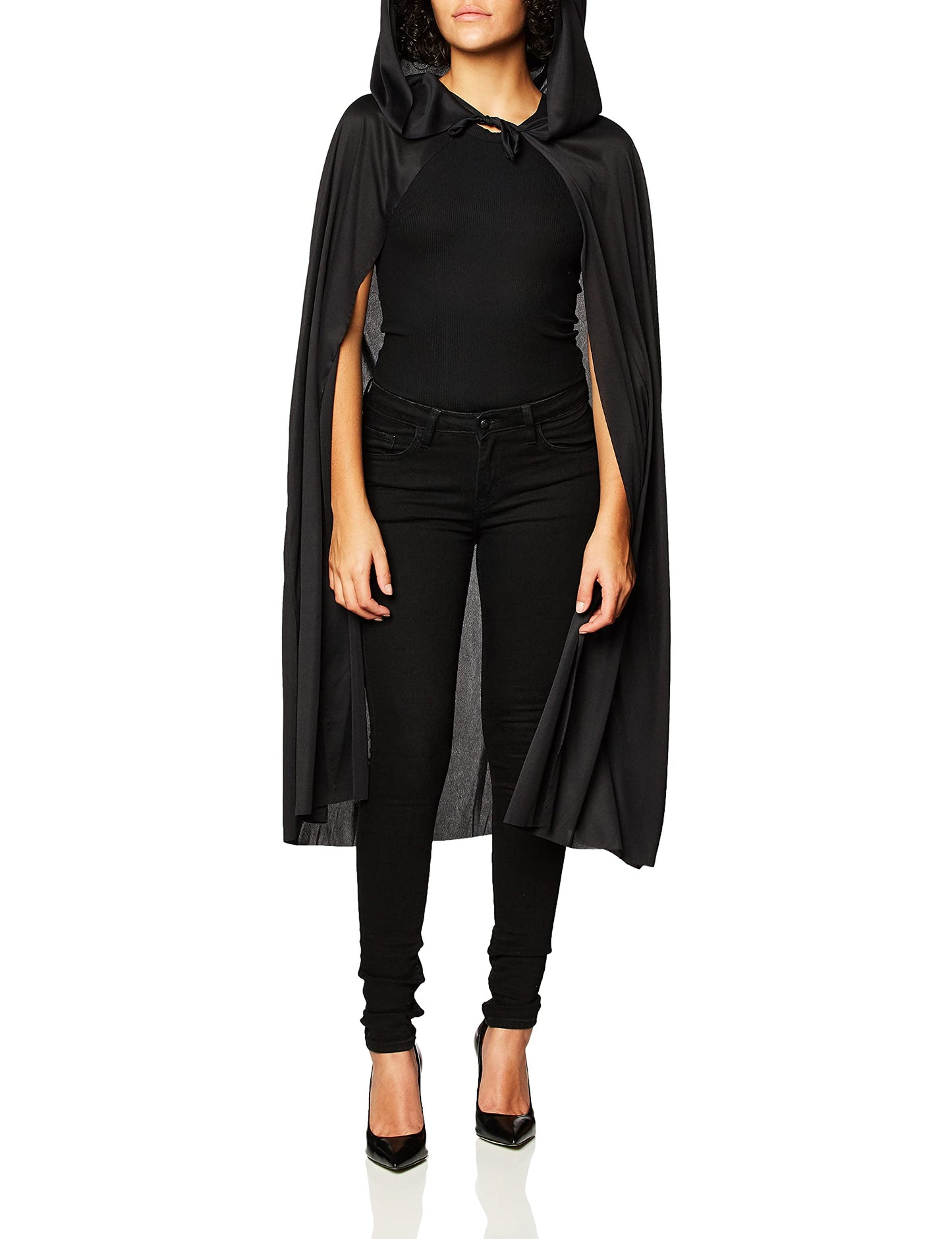 Rubie's Mens Hooded Cape 3/4 Length Costume, Black, One Size Party Supplies, Black, One Size US