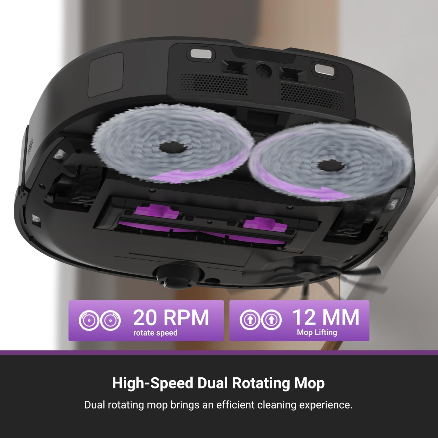 Eureka E20 Plus Robot Vacuum and Mop Combo, Robot Vacuum Cleaner with Bagless Self Emptying Station, 45-Day Capacity 8000Pa Suction and Anti Hair-Tangling Brush App Control LiDAR Navigation