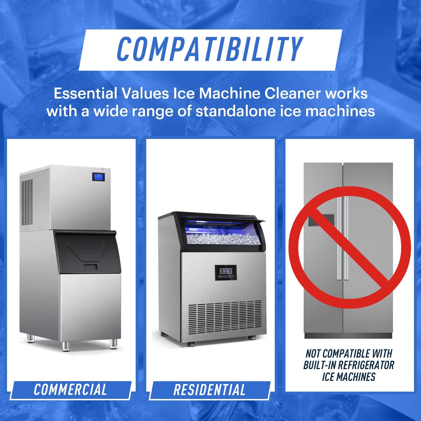 Ice Machine Cleaner 473ml, Nickel Safe Descaler | Ice Maker Machine Descaling Liquid Compatible with Whirlpool 4396808, Manitowac, Ice-O-Matic, Scotsman, Follett etc