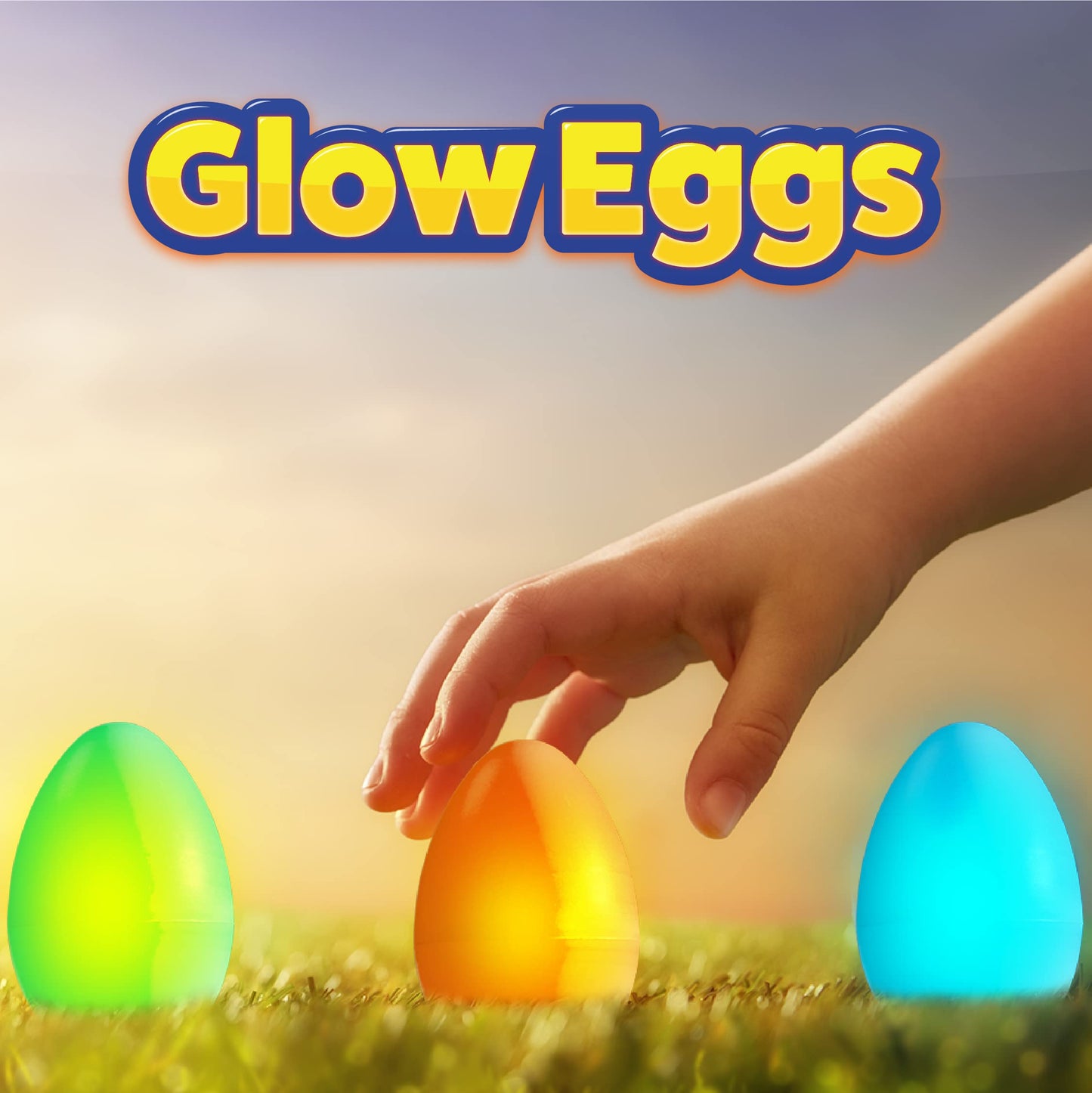 PartySticks 48 Easter Glow Eggs & 144 Mini Glow Sticks 192pcs Total, Glow-in-The-Dark Kids Teens Adults Easter Basket Stuffers Fillers Gift for Hunt Game, Party Favors, Boys Girls Classroom Prizes