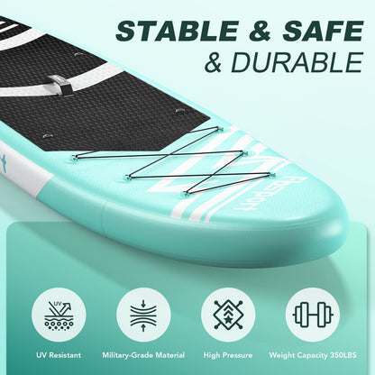 FBSPORT 10'6'' Premium Stand Up Paddle Board, Yoga Board with Durable SUP Accessories & Carry Bag | Wide Stance, Surf Control, Non-Slip Deck, Leash, Paddle and Pump for Youth & Adult