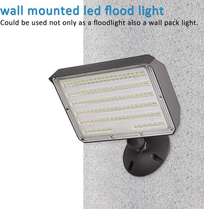 80W Outdoor LED Flood Light Dusk to Dawn, 5000K 10400LM AC100-277V 800W HID Equivalent,ETL Listed IP65 Waterproof Knuckle Mount Floodlight with Plate for Yard Garage