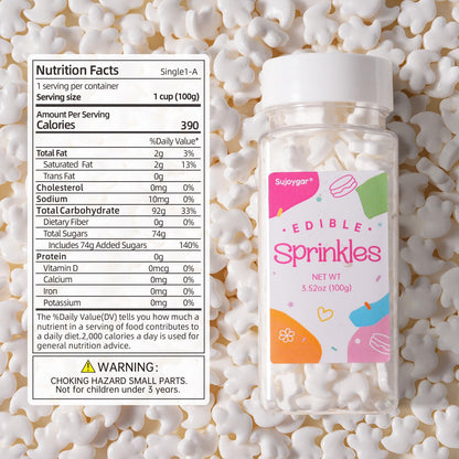 Ghosts Sprinkles for Cake Decorating, 3.52oz Edible White Ghosts Candy Sprinkles for Cupcake Toppers Baking Cookie Halloween Party Supplies Birthday Celebrations