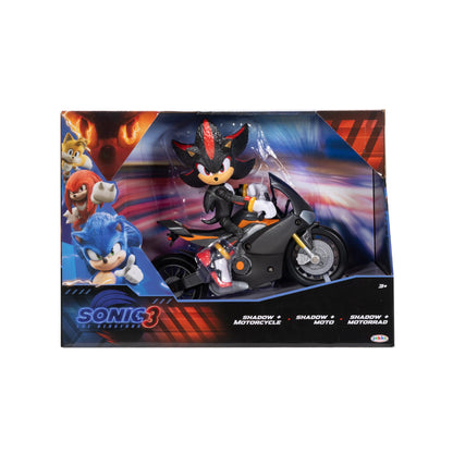 Sonic 3 MOVIE Sonic the Hedgehog Shadow Figure & Motorcycle by Jakks Pacific, Officially Licensed Movie Collectible, Stands 5” / 12.7 cm Tall, Premium Action Figure, Suggested for Ages 3+