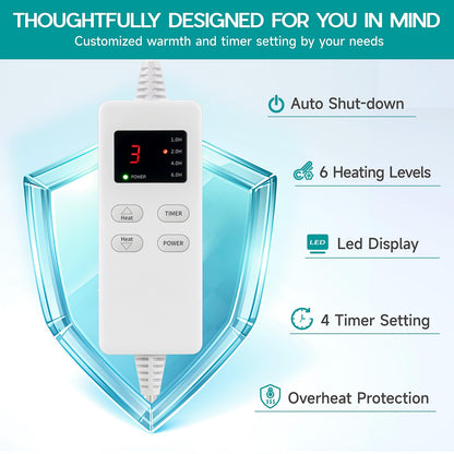 Large Heating Pad for Back Pain Relief, Electric Heating Pad for Neck and Shoulders, Auto Shut Off, Fast Heat, Christmas Gifts for Women Men, Birthday Gifts for Mom Dad (17'' x 33)
