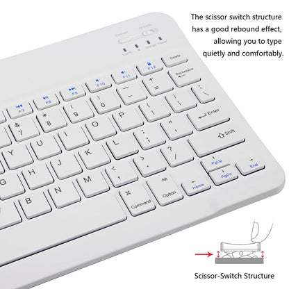 Ultra-Slim Bluetooth Keyboard Portable Mini Wireless Keyboard Rechargeable for Apple iPad iPhone Samsung Tablet Phone Smartphone iPadOS iOS Android (10 inch Black)