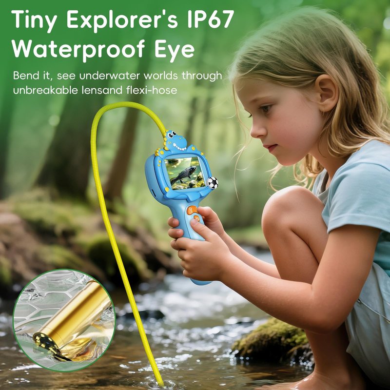 Kids Borescope Borescope Camera Toy with Light for Kids - STEM Science Educational Toy for 4 5 6 7 8 9 10 Years Old Boys Girls Birthday Gift, Snake Scope Camera for Outdoor Camping Nature Exploration