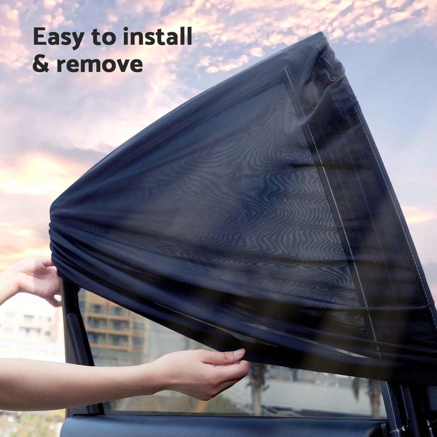 Car Side Window Sun Shade - 2 Pack Window Sunshades for Baby Kids Pet Dogs - Stretchable & Breathable Window Socks Blackout Car Blinds Sun Shield Block UV Rays & Privacy Protection