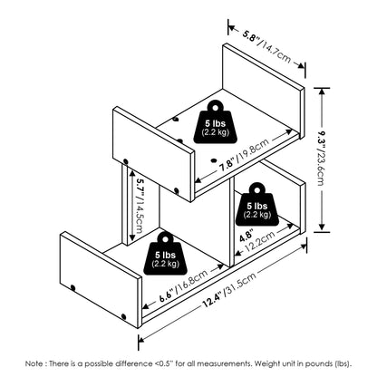 Furinno Hermite Wooden Desktop Bookshelf Storage Organizer for Home and Office Supplies, Bauhaus Oak