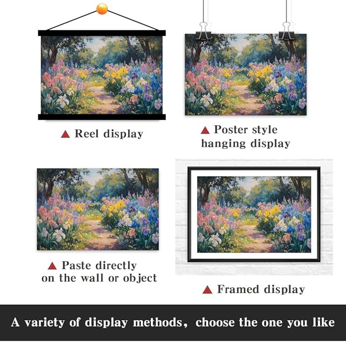 Yesad Colourful Iris Pictures, Wildflower Prints Floral Wall Art Flower Poster Botanical Neutral Art Farmhouse Wall Décor for Living Room Bedroom Kitchen Vintage Wall Art (Unframed,12"x8",Iris)