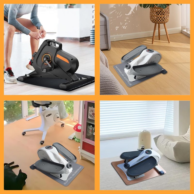 Non-Slip Workout Mat for Under Desk Ellipticals, Ellipse Leg Exerciser Machine Mat, Suitable for Electric Seated Foot Pedal Exerciser, Enhanced Stability & Floor Protection