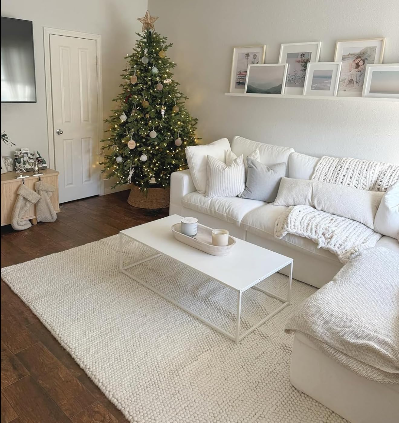 S & L Homes Wool Cotton Hand Woven Chunky Knit Popcorn Rug - Ivory Contemporary Area Rug for Living Room Bedroom (8' x 10' - Ivory)