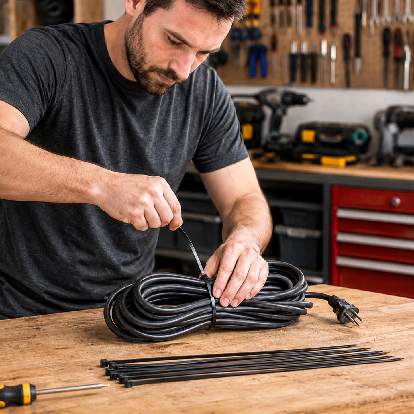 Zip Ties 12 inch, 1000 Pack Heavy Duty Black Zip Ties with 120 lbs Tensile Strength, Self-Locking Nylon Cable Ties,Wire Ties for indoor and outdoor use.
