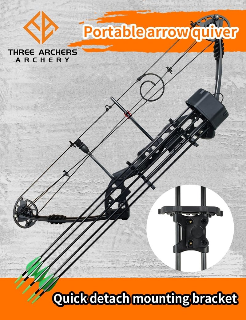 Three Archers 5 Spot Arrow Quiver - Quick Detach Mounted Bracket for Compound Bow | Portable for Shooting & Hunting