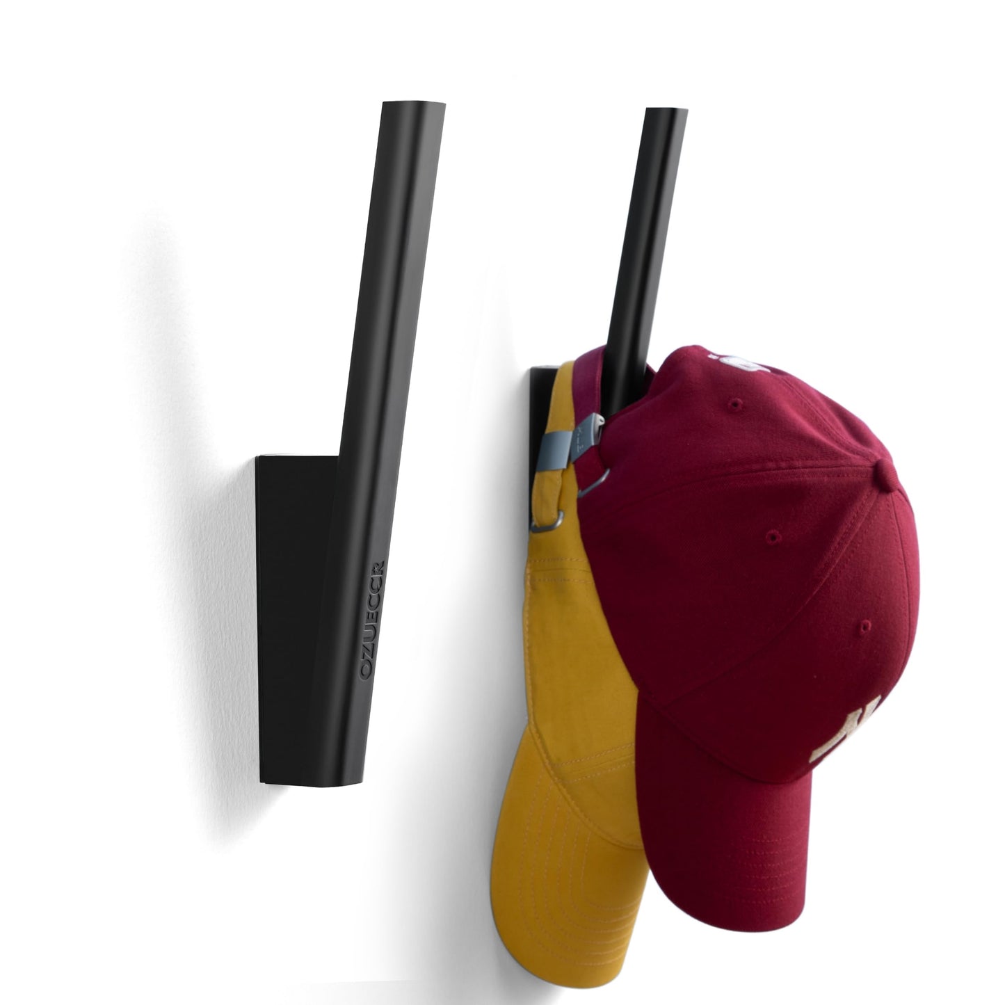 Ozueccr Hat Rack for Baseball Caps – Wall Mounted Vertical Hat Holder, Multi-Purpose Wall Hook, Closet Cap Organizer, Sturdy Compact, Easy to Install