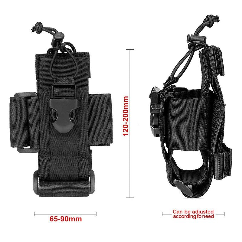 LUITON Tactical Molle Radio Pouch - Heavy Duty Holster Bag for Two-Way Walkie Talkies - Compatible with Bags/Packs/Duffels (Black)