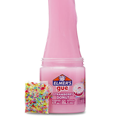 Elmer’s Gue Premade Slime Strawberry Donut Fluffy Slime Scented Includes Rainbow Sprinkle Add-Ins 2 Count