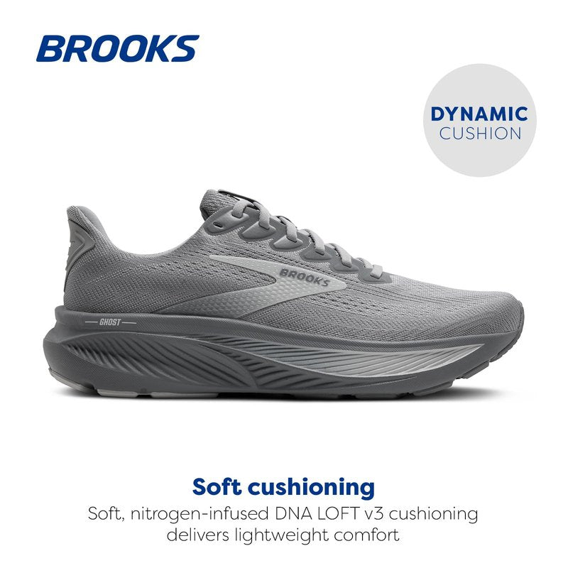 Brooks Men’s Ghost 17 Neutral Running Shoe - Primer Gray/Oyster Mushroom - 9 Medium