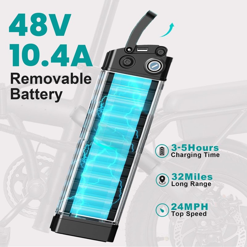 Electric Bike for Adults and Teens, Folding Ebike,Commuter City Foldable E Bike with 560W Motor and 48V 10Ah Battery, 24 MPH Speed Pedals Assist, Dual Disc Brakes,14" Compact Electric Bicycle