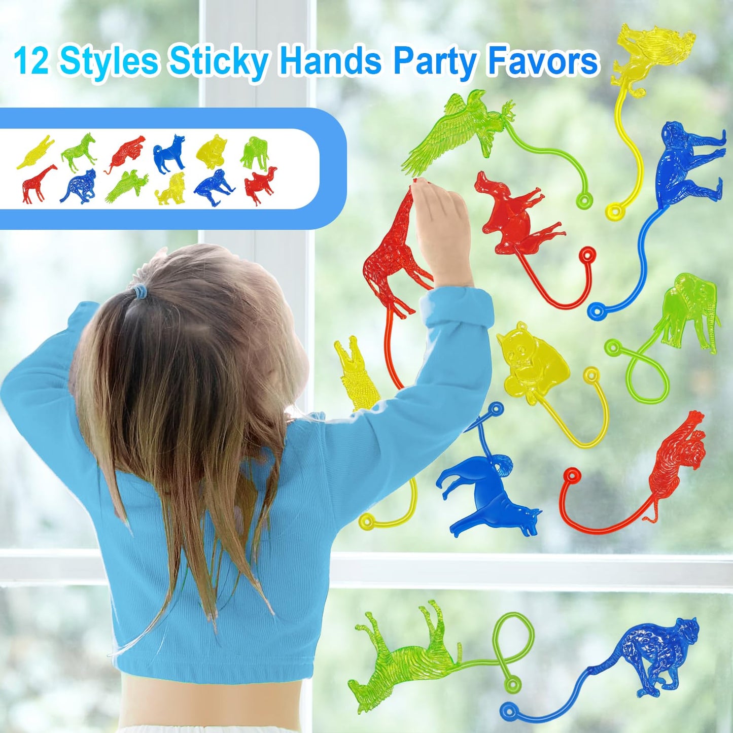 Valentines Sticky Hands Bulk 48PCS Valentines Day Gifts for Kids Classroom Prizes Valentines Party Favors for Kids Stretchy Heart Sticky Hand Toy Valentines Day Goodie Bag Stuffers Kid Party Supplies