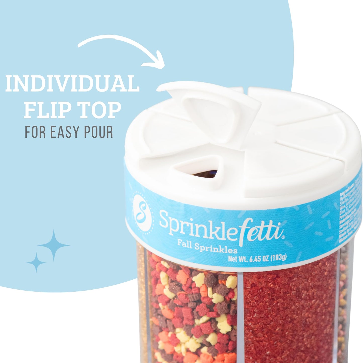Sweets Indeed Valentines Sprinkles 6-Cell Jar | Heart Sprinkles, Red White Pink Jimmies & Sanding Sugar | Baking & Decorating | 6.45 ounces