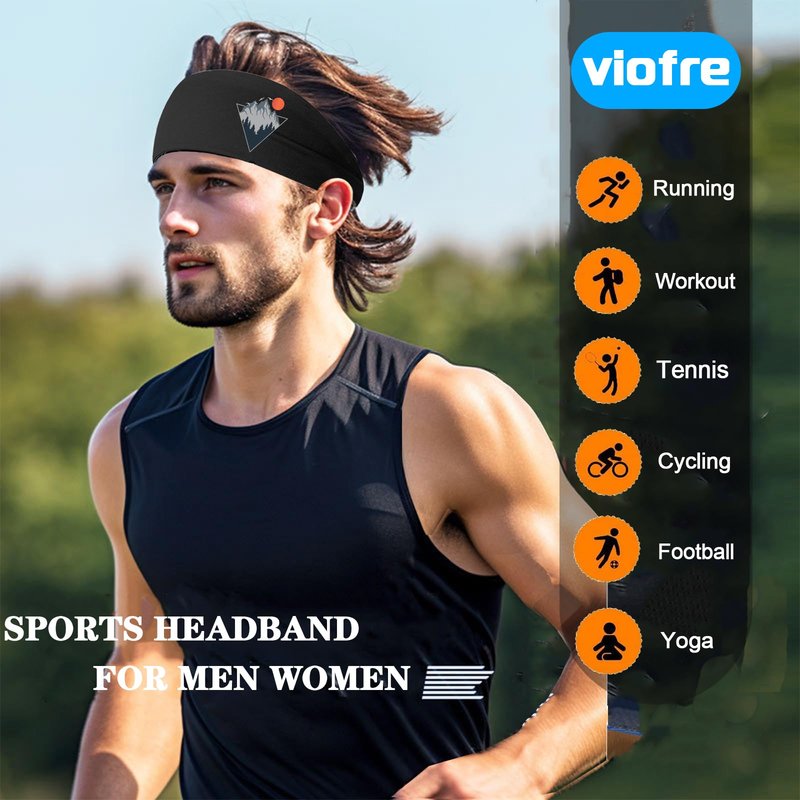 3pcs Sweat Bands Headbands Men Women Sweatbands Sports Running Workout Headbands for Men Cooling Head Band for Sweat Head Bands Mens Elastic Non-Slip Headband Hairband for Cycling Gym Climbing Gifts