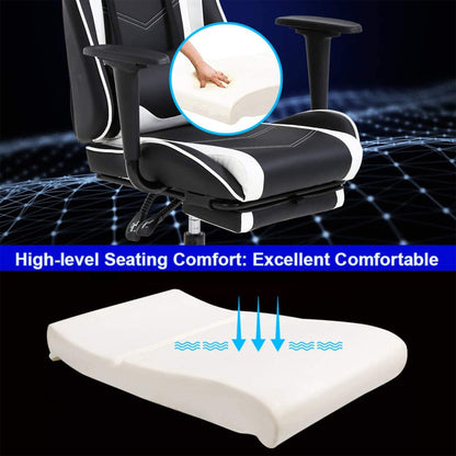 BestOffice Ergonomic Office, PC Gaming Desk Chair Executive PU Leather Computer Lumbar Support with Footrest Modern Task Rolling Swivel Chair for Women, Men(White)