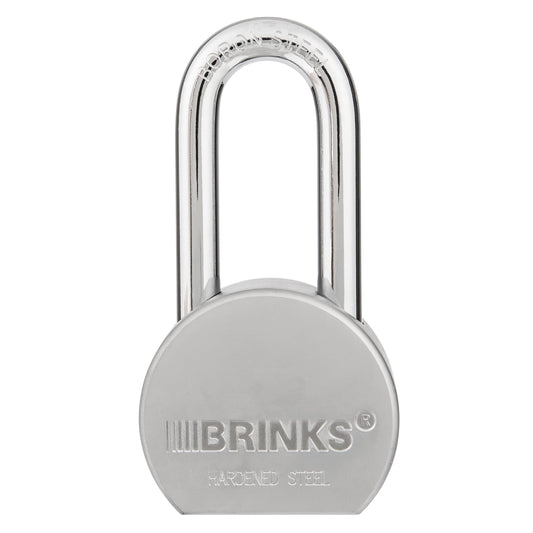 BRINKS Heavy Duty Padlock with Key, 64 mm Commercial Solid Steel with Boron Shackle for Secure Entry, Keyed Padlocks