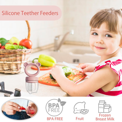 Big Spinach Silicone Freezer Tray Baby Fruit Feeder Food Teething Set Must-Have Pacifiers and Food Storage Containers for Babies 6 Months and Up