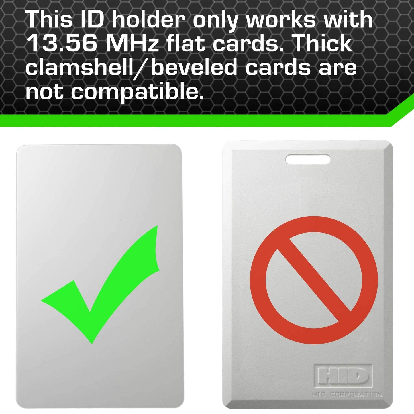 ID Stronghold - RFID Blocking Secure Badge Holder - Duolite 2 Card ID Holder - Poly Carbonate - Heavy Duty Hard Plastic ID Badge Holder - USA Molded and Assembled - FIPS 201 Approved - Clear