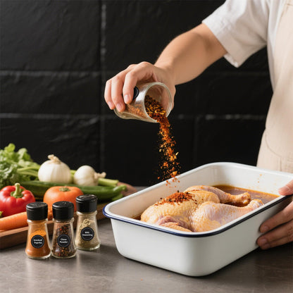 180 Spice Labels for Food Containers, Chalkboard Labels for Jars, Spice Label Stickers Herb Seasoning Kitchen Pantry Labels, Small Chalk Sticker Spice Jar Label Round 168 Printed, 1 Erasable Chalk