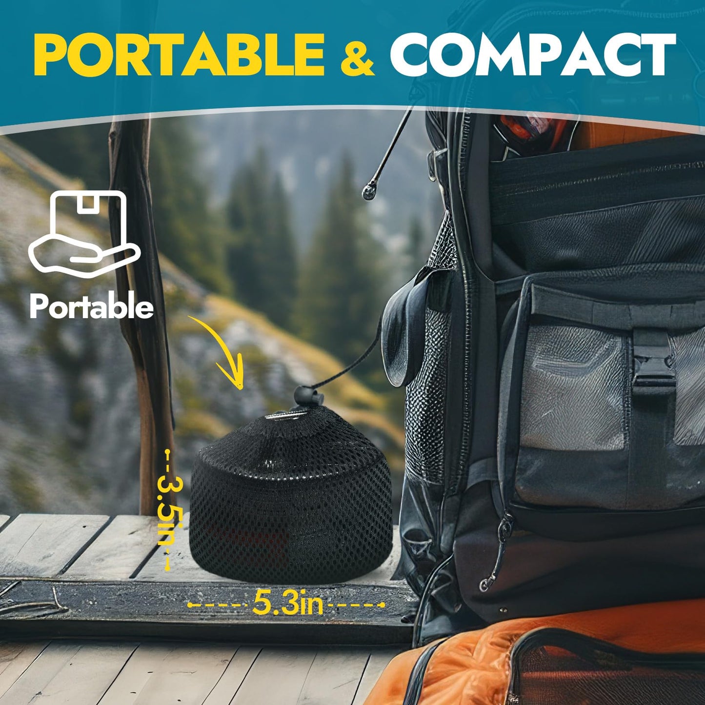 CANWAY Portable Camping Stove Mini Wood Burning Camp Stove for Backpacking Hiking Traveling Survival Cooking Stove Stainless Steel Emergency Folding Camping Stove with Carry Bag