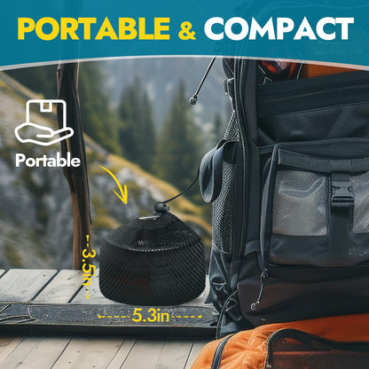 CANWAY Portable Camping Stove Mini Wood Burning Camp Stove for Backpacking Hiking Traveling Survival Cooking Stove Stainless Steel Emergency Folding Camping Stove with Carry Bag