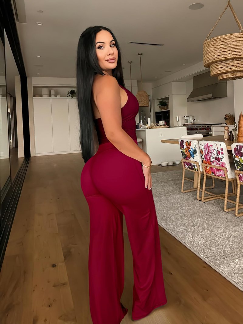 YEOREO Workout Leggings Womens No Front Seam Straight Leggings 35" High Waist Buttery Eddiy Gym Yoga Pants Ancora Red XL
