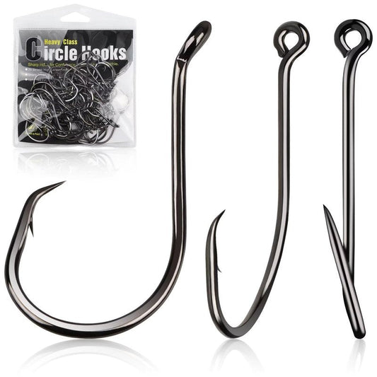 Dovesun Circle Hooks for Catfish 2X Strong 100PCS Catfish Hooks Octopus Circle Hooks Saltwater and Freshwater Black & Red Size 1/0-8/0