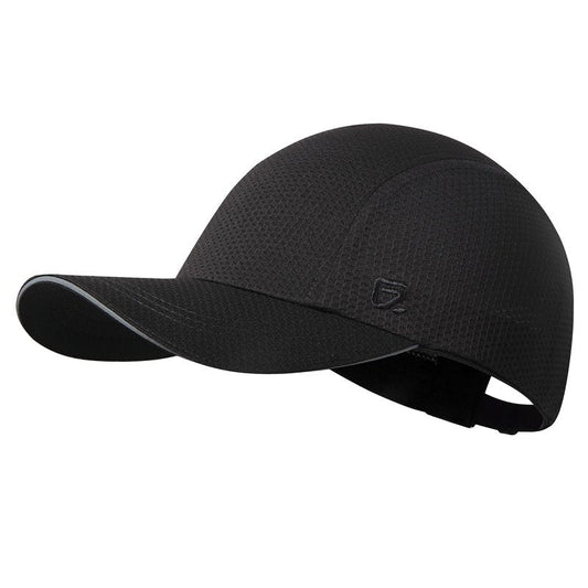 GADIEMKENSD Women's Race Day Running Hat Performance 100% Polyester Baseball Cap - Excellent Ventilation, Lightweight, Reflective Safety Ponytail Hats for Exercise Golf Hiking Beach Workout Gym Black