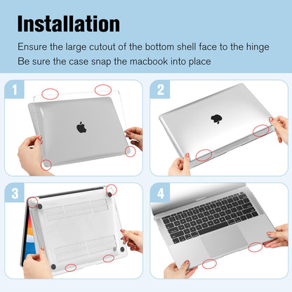 FINTIE Case Compatible with MacBook Air 13.3 inch (2020/2019/2018 Not for 2024) Model A2337(M1)/A2179/A1932, Protective Snap-On Hard Shell Cover Fit 13.3" Retina Display Touch ID, Crystal Clear