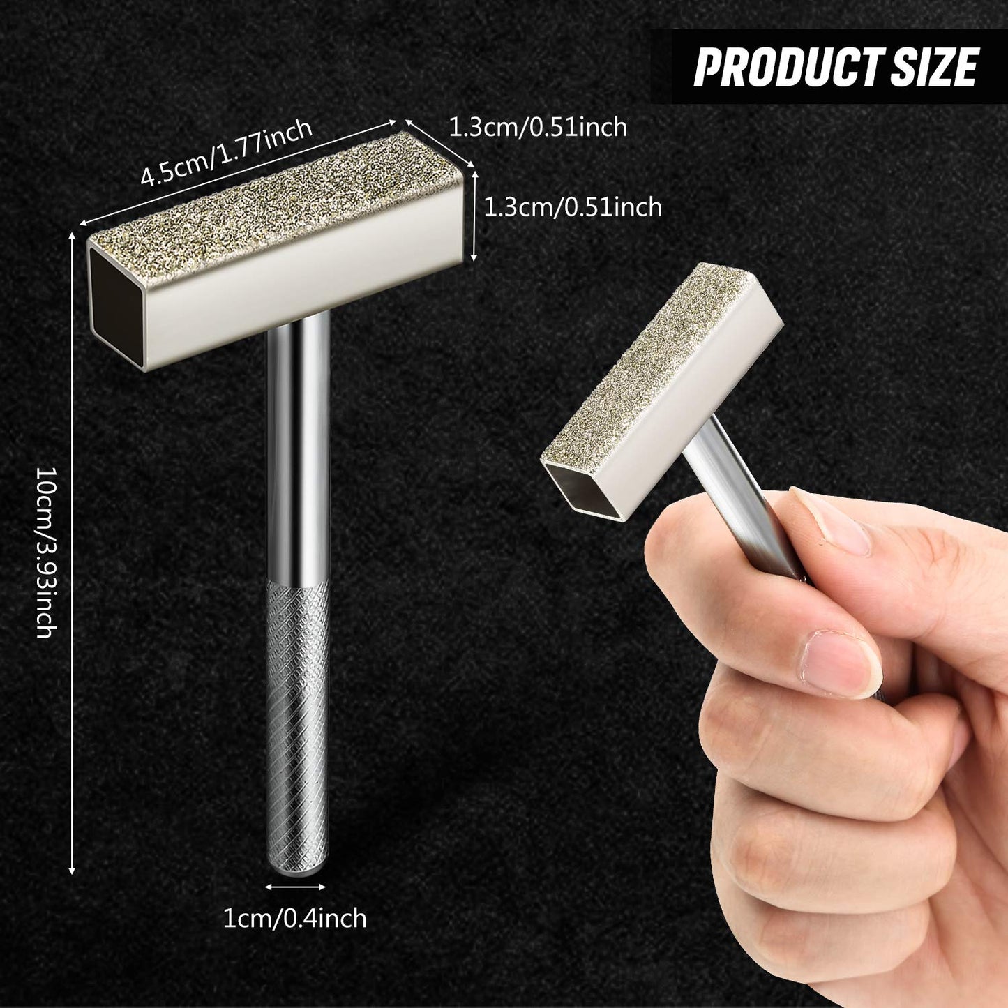3 Pieces Grinding Wheel Dresser Tool Diamond Grinding Wheel Stone Dresser with Flat Diamond Coated Surface for Grinding Deburring Wheels, Silver
