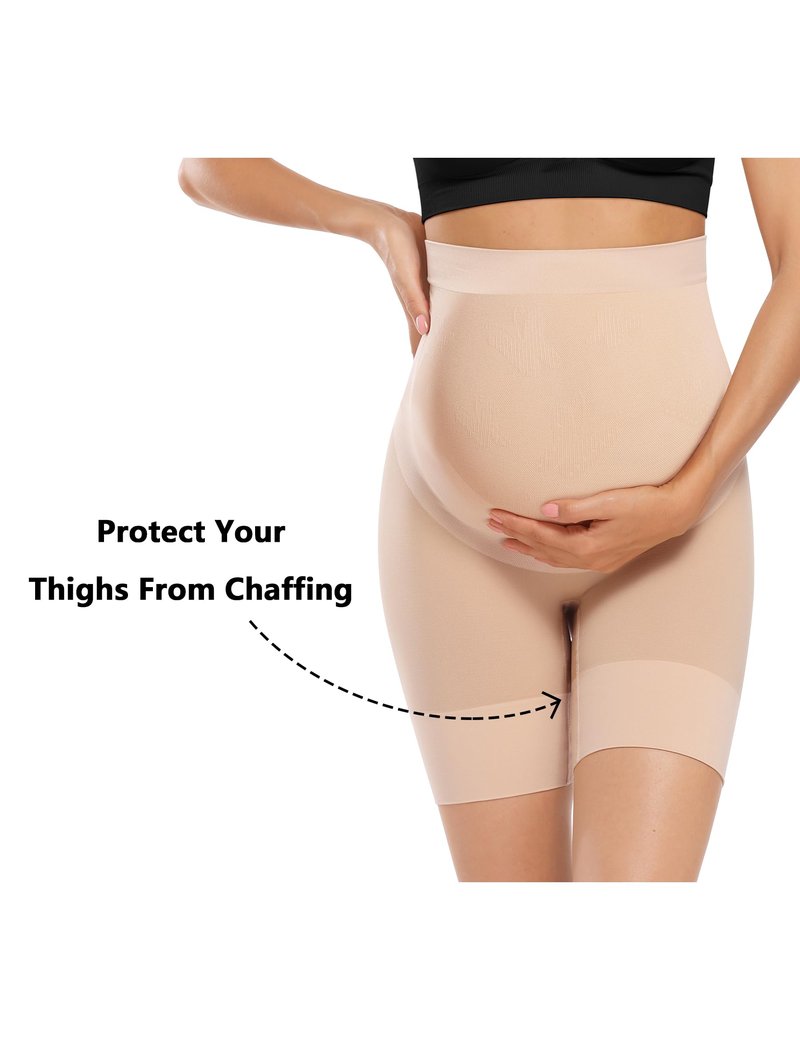 Peauty Maternity Shapewear Underwear for Under Dresses Belly Bands Pregnant Women Pregnancy Belly Band Pregnancy Shapewear Shorts Summer Maternity Dress Clothes Baby Shower Photoshoot (Nude L)