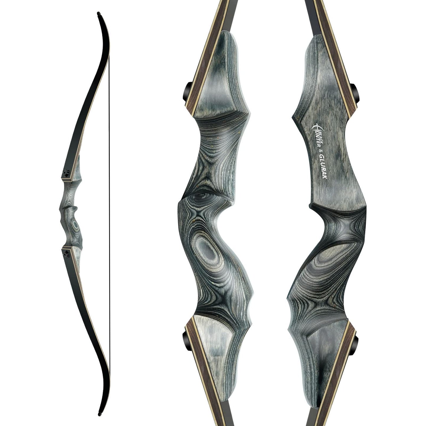 Black Hunter Takedown Recurve Bow 35lbs & Black Hunter Original Takedown Recurve Bow Limbs Replacement 30lbs, Right Hand