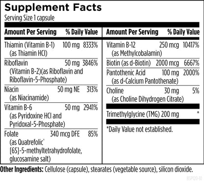 Designs for Health Methylated Vitamin B Complex - Vitamin B Supplements with B12 Vitamins, B1, B3, Niacin, B6, Folate & Biotin - Methylated Multivitamin for Metabolic + Heart Health (120 Capsules)