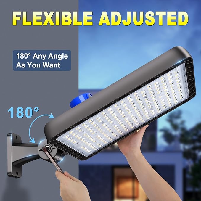 350W Parking Lot Light LED, 52500LM 5000K Super Bright Dusk to Dawn Commercial Shoebox Lights Outdoor IP65 Waterproof Adjustable Heavy-Duty Street Floodlight Security Area Stadium Lighting