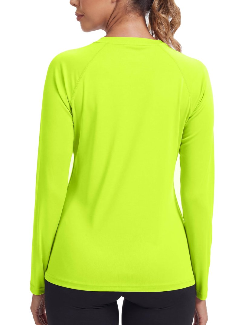 KINSWT Rash Guard for Women UPF 50+ Swim Shirt Long Sleeve Sun Protection UV Shirts Breathable Quick Dry Workout Tops,Green M