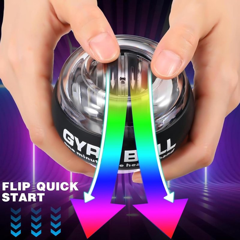 Keoshiga Torque Ball with Counter - Curaball Self-Starting Wrist Gyro Ball Hand Exerciser Grip Strength Trainer, Auto-Start Colorful Lighting