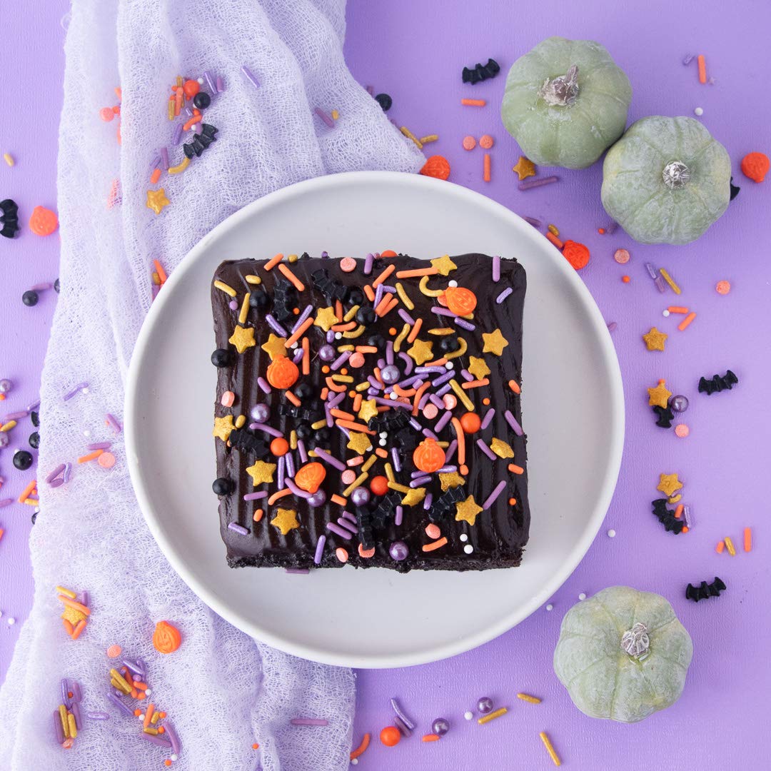 Sweets Indeed Toil & Trouble Halloween Sprinklefetti Mix – 4 oz Jar | Sprinkles with Pumpkins, Bats, Jimmies, Nonpareils, Sugar Pearls & Quins | Spooky Cookie & Cupcake Decorations