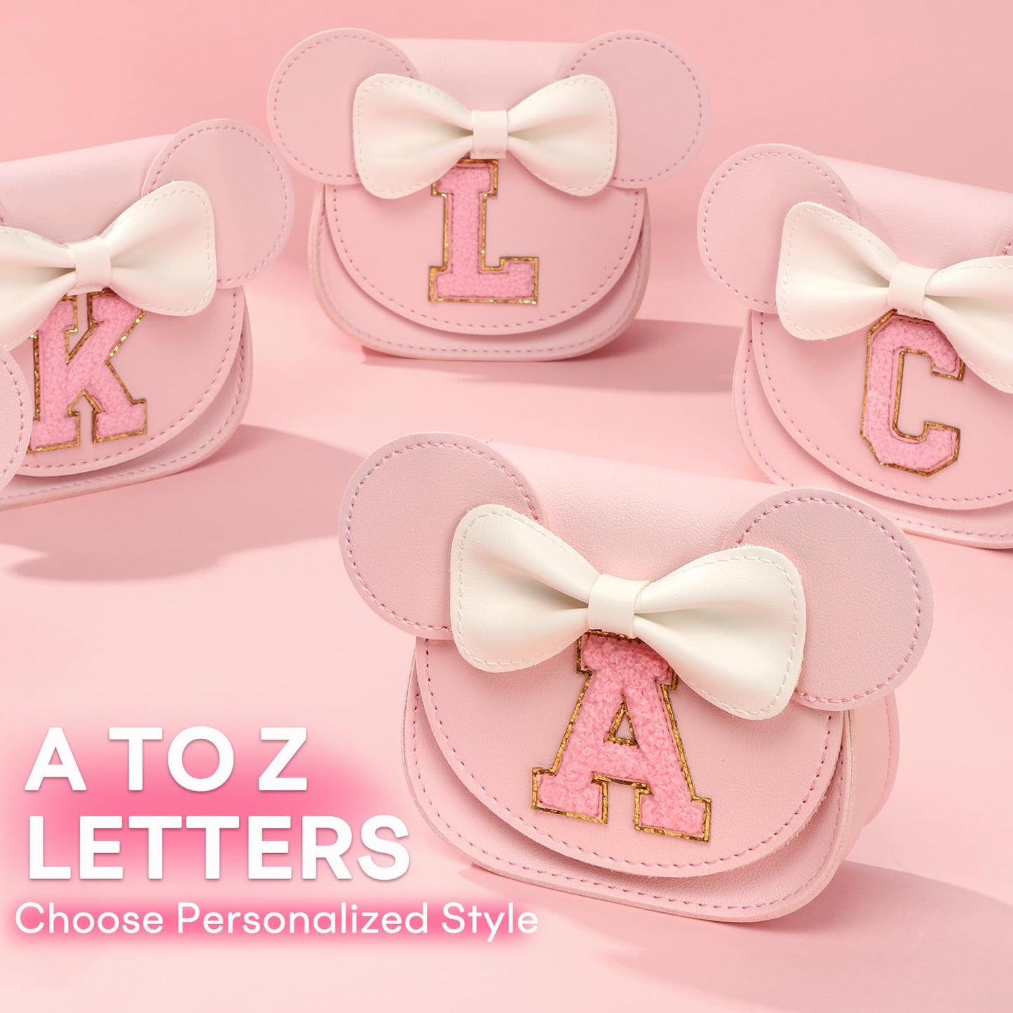 mibasies Toddler Purse Girl Gifts: Birthday Gifts for Girls 3-8 - Little Kids Gifts Mini Mouse Ears Bow Purse (Pink P)