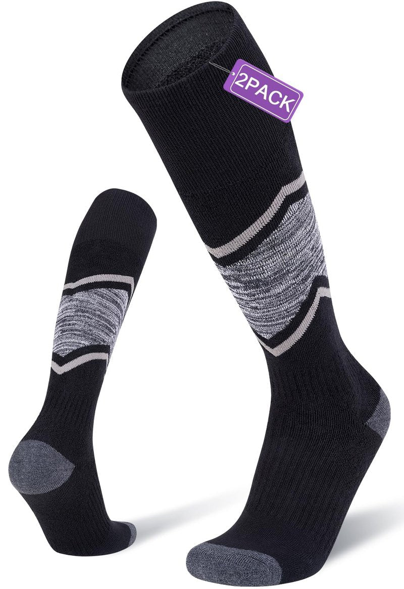 FITRELL 2/3 Pack Merino Wool Ski Socks for Snowboarding, Full Cushioned Winter Thermal Knee-high Warm Socks for Men and Women